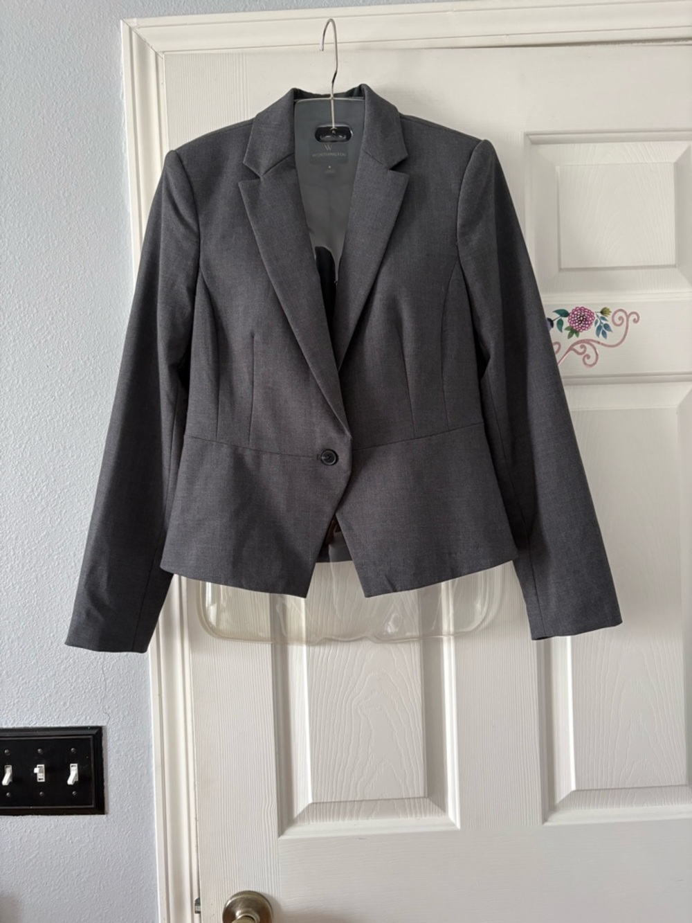 Worthington’s Tailored Women's Gray Single-Button Blazer Sz 6